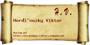 Horánszky Viktor névjegykártya
